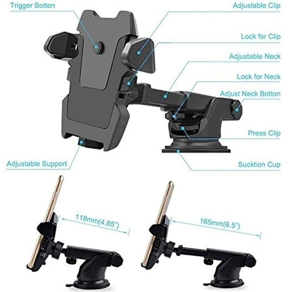 Universal windshield phone holder