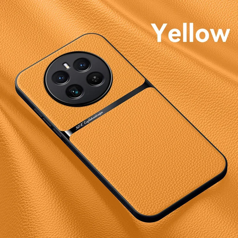 Leather case with magnetic support for wireless charging