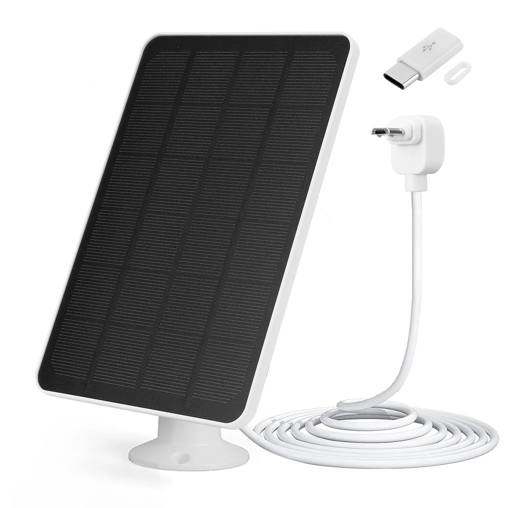 Chargeur de caméra à panneau solaire 4 W/6 W avec câble micro USB de 9,8 pieds