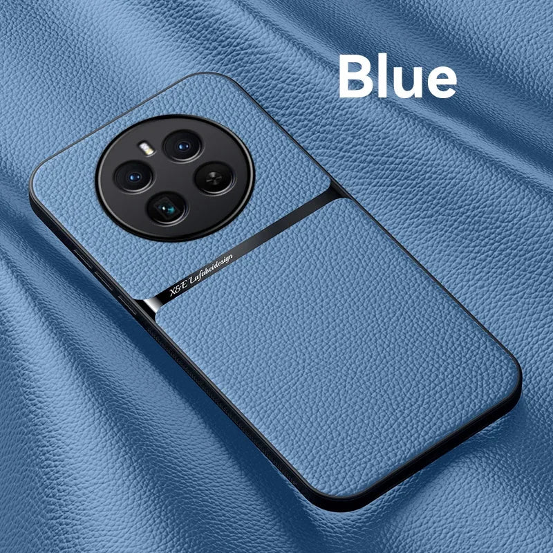 Leather case with magnetic support for wireless charging