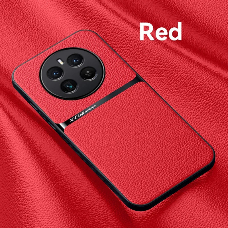 Leather case with magnetic support for wireless charging