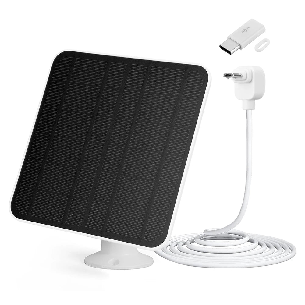 Chargeur de caméra à panneau solaire 4 W/6 W avec câble micro USB de 9,8 pieds