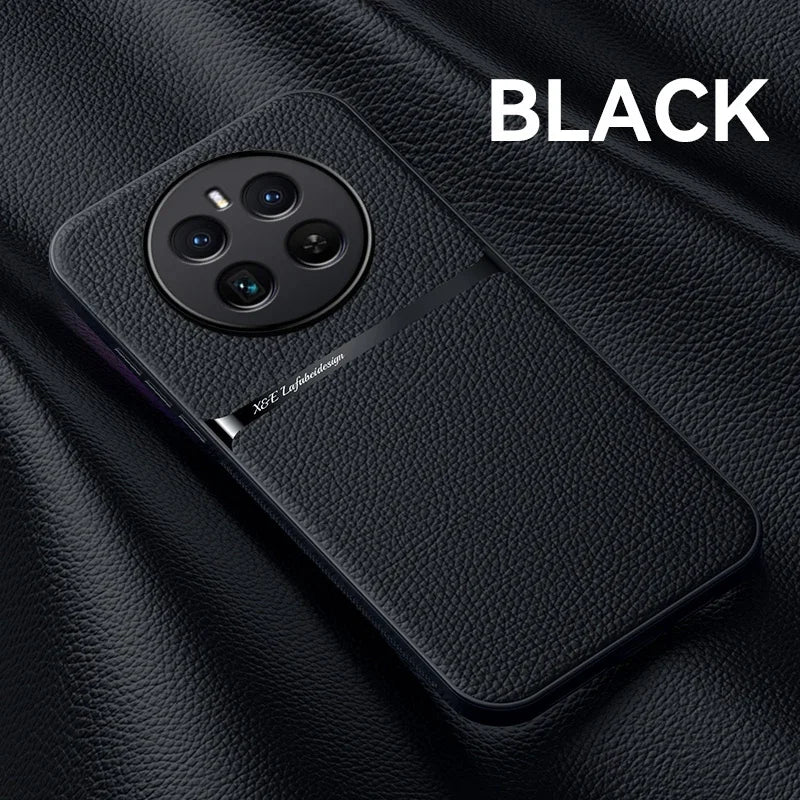 Leather case with magnetic support for wireless charging